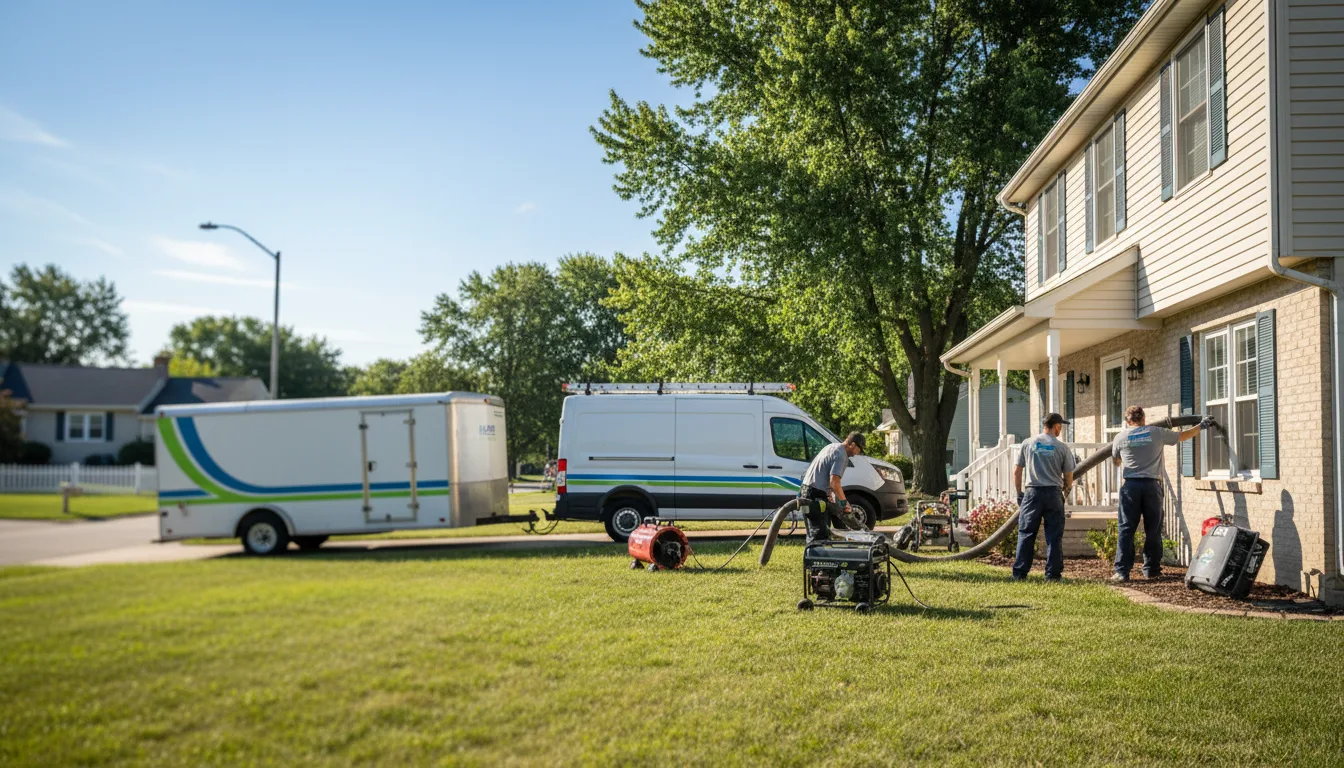 Flooded Basement Restoration And Cleanup With Repair in New Springfield, OH near me